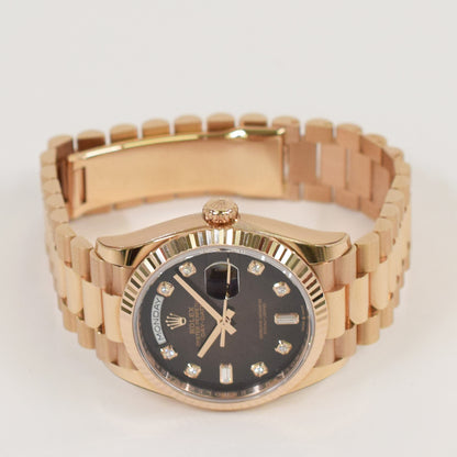 Rolex Day-Date 36mm Brown Ombre Diamond Dial 128235 (2023)