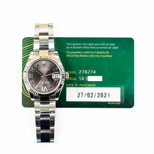 Rolex Datejust 31mm Dary Grey VI Diamond Dial 278274 (2021)