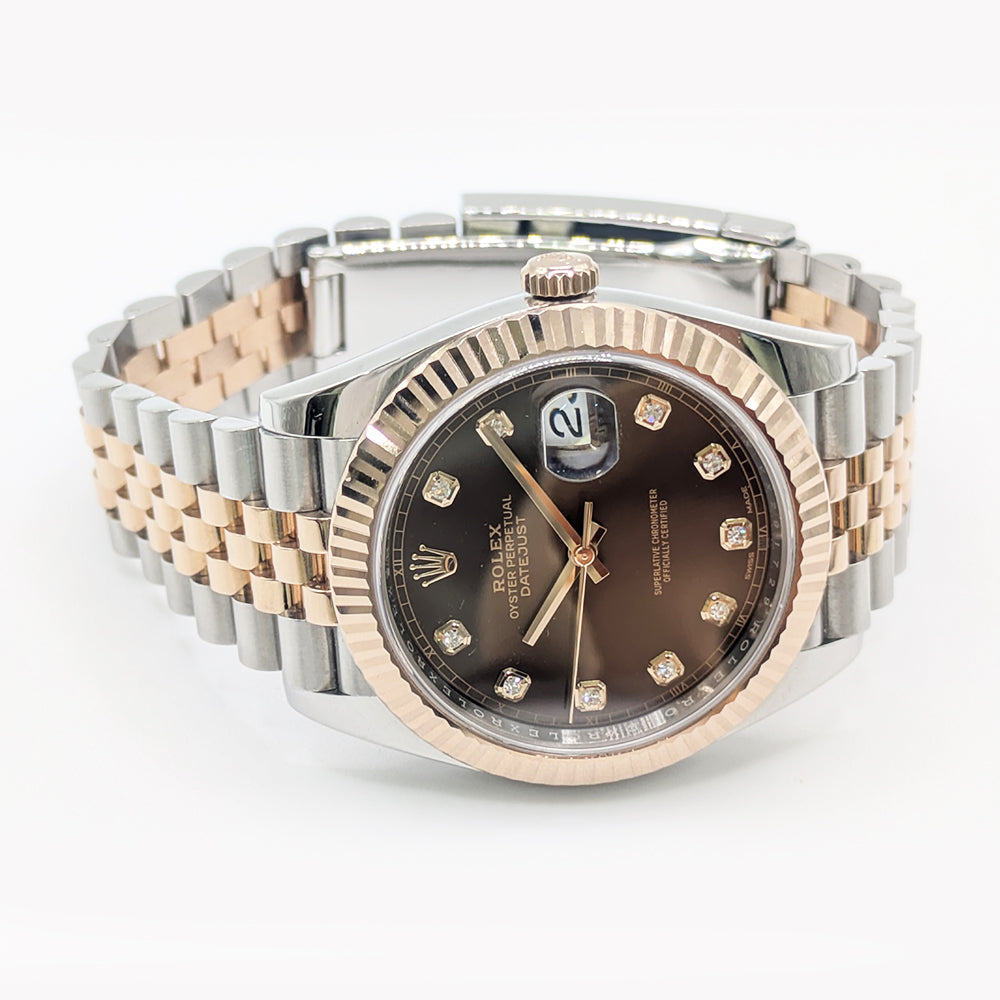 Rolex Datejust 41mm Chocolate Diamond Dial 126331 (2017)
