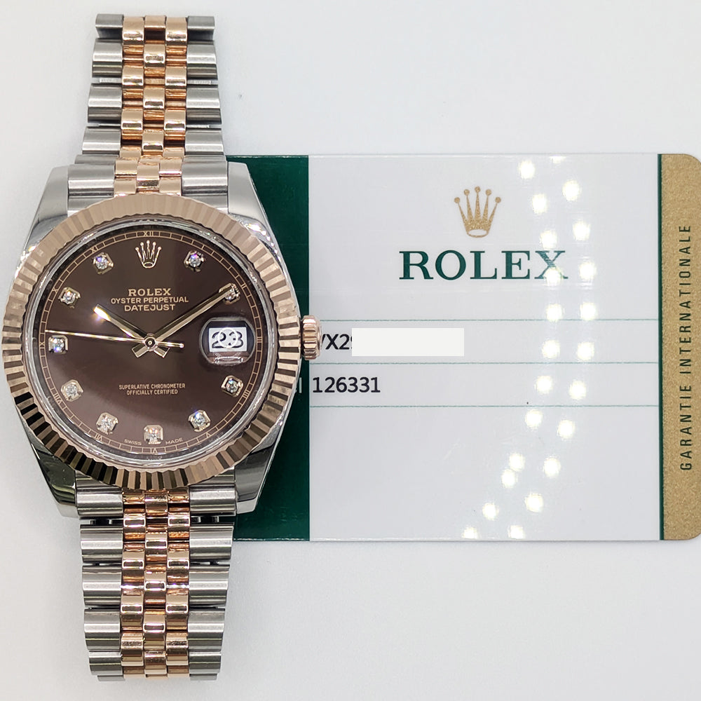 Rolex Datejust 41mm Chocolate Diamond Dial 126331 (2017)