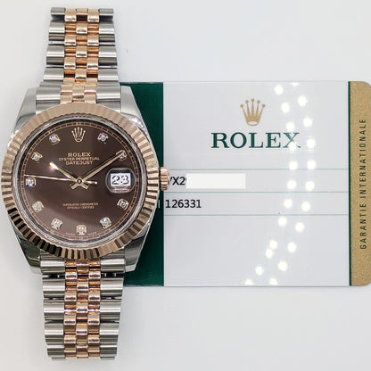 Rolex Datejust 41mm Chocolate Diamond Dial 126331 (2017)