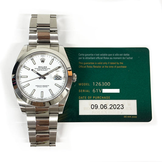 Rolex Datejust 41mm White Dial 126300