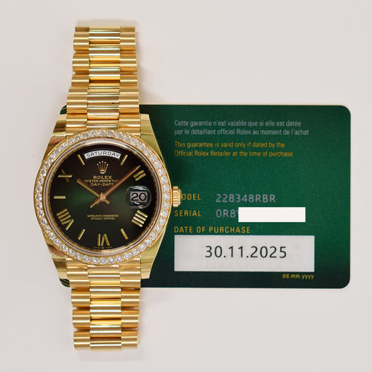 Rolex Day-Date 40mm Green Ombre Dial 228348RBR (2025)