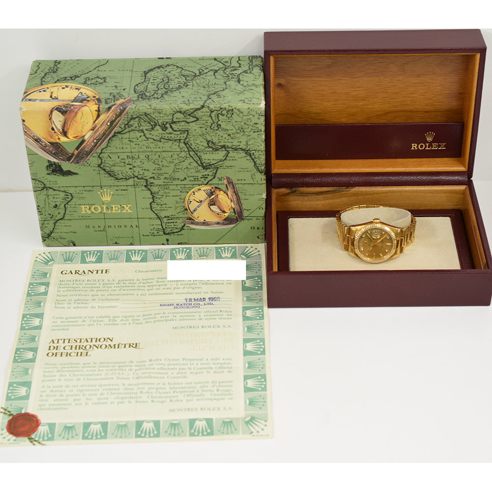 Rolex Day-Date 36mm Champagne Diamond 18238A (1990)