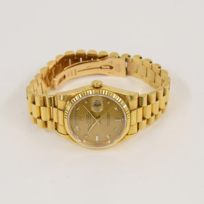Rolex Day-Date 36mm Champagne Diamond 18238A (1990)