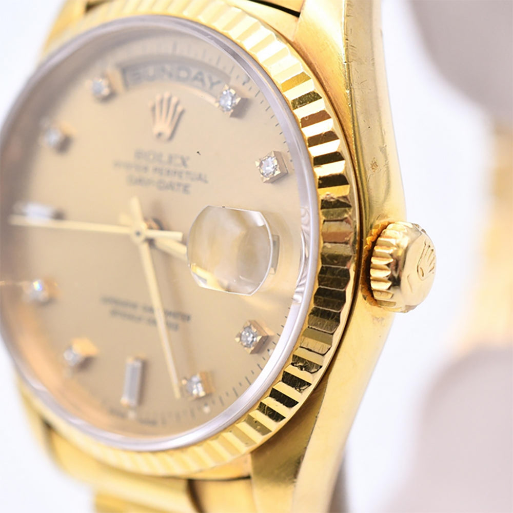 Rolex Day-Date 36mm Champagne Diamond 18238A (1990)