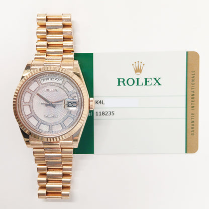 Rolex Day-Date 36mm Carousel Pink Mop Diamond Dial 118235 (2014)