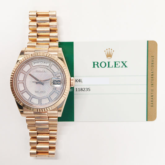 Rolex Day-Date 36mm Carousel Pink Mop Diamond Dial 118235 (2014)