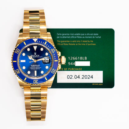 Rolex Submariner Date 41mm Blue Dial 126618LB (2024)