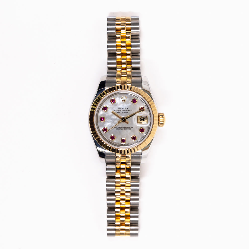 Rolex Lady-Datejust 26mm White Mop Ruby Dial 179173NGR