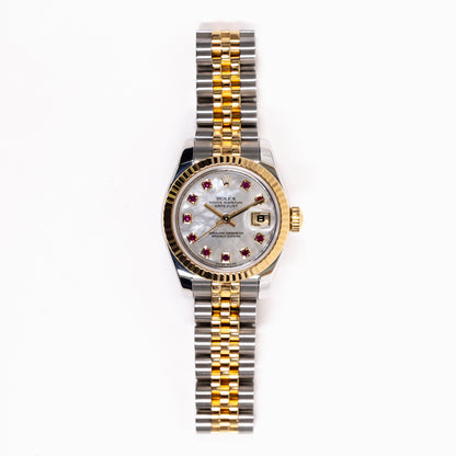 Rolex Lady-Datejust 26mm White Mop Ruby Dial 179173NGR