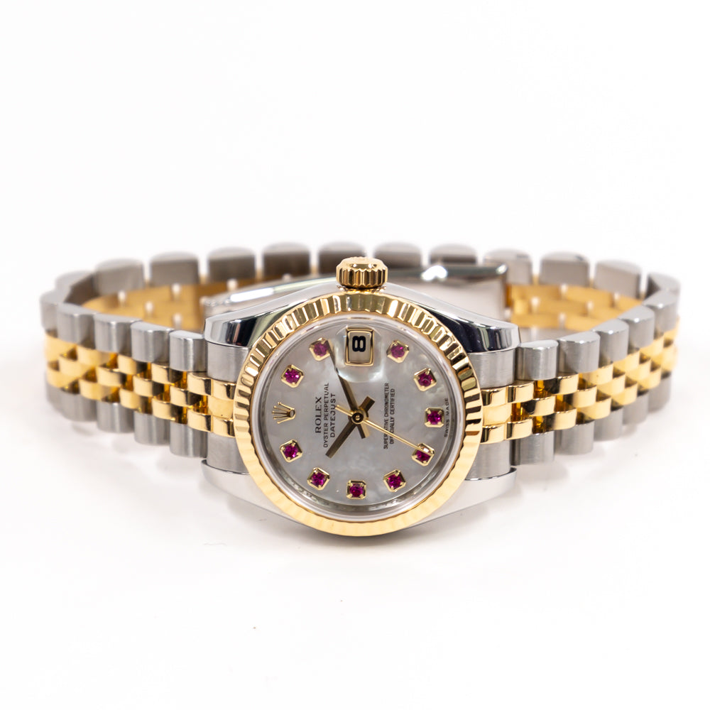 Rolex Lady-Datejust 26mm White Mop Ruby Dial 179173NGR