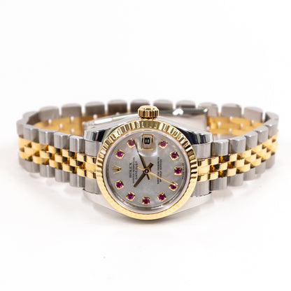 Rolex Lady-Datejust 26mm White Mop Ruby Dial 179173NGR