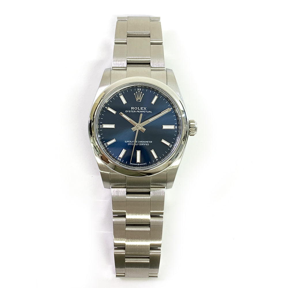 Rolex Oyster Perpetual 34mm Blue Dial 124200