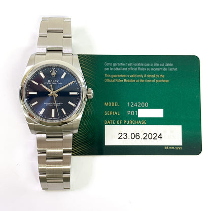 Rolex Oyster Perpetual 34mm Blue Dial 124200