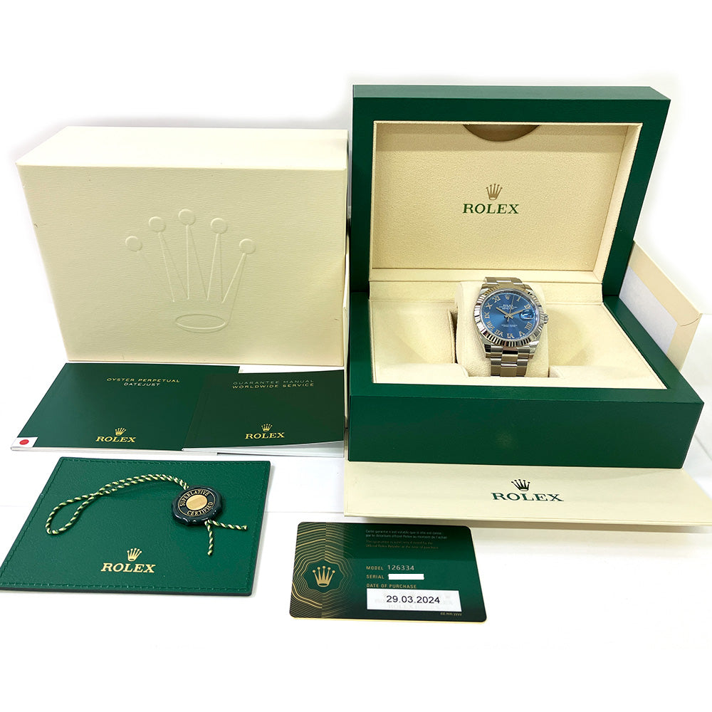 Rolex Datejust 41mm Blue Roman Dial Oyster 126334