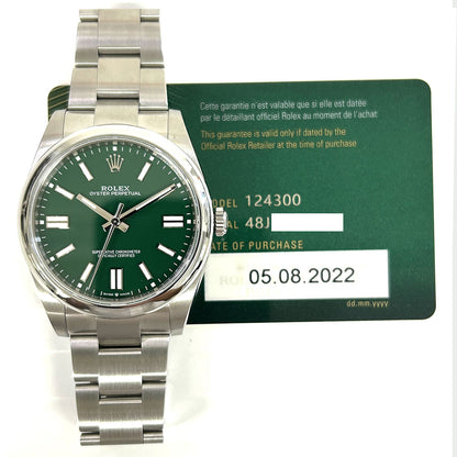 Rolex Oyster Perpetual 41mm Green Dial 124300