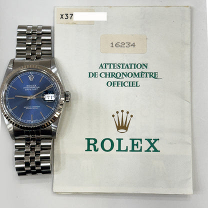Rolex Datejust 36mm Bue Dial 16234 (1994)