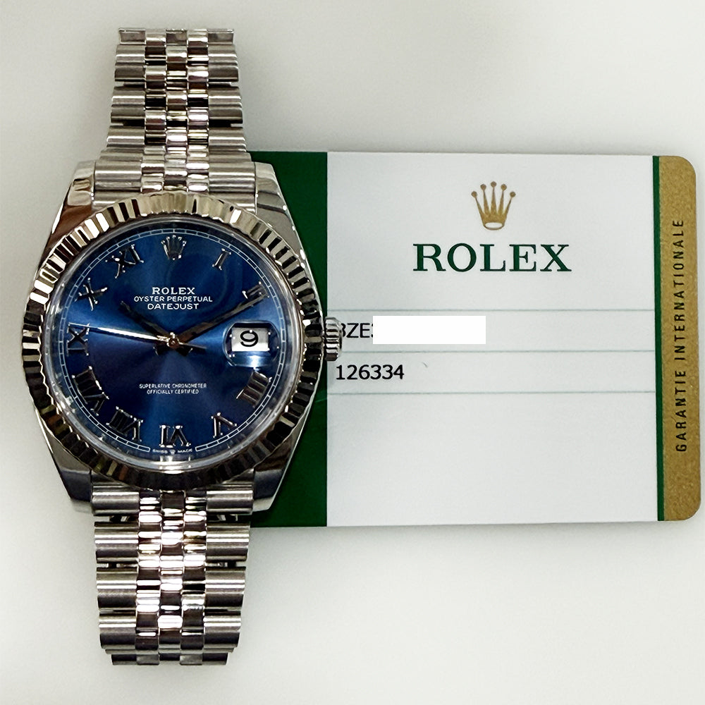 Rolex Datejust 41mm Blue Roman Dial 126334 (2019)