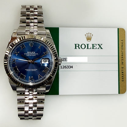 Rolex Datejust 41mm Blue Roman Dial 126334 (2019)