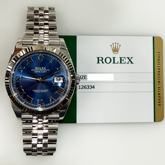 Rolex Datejust 41mm Blue Roman Dial 126334 (2019)