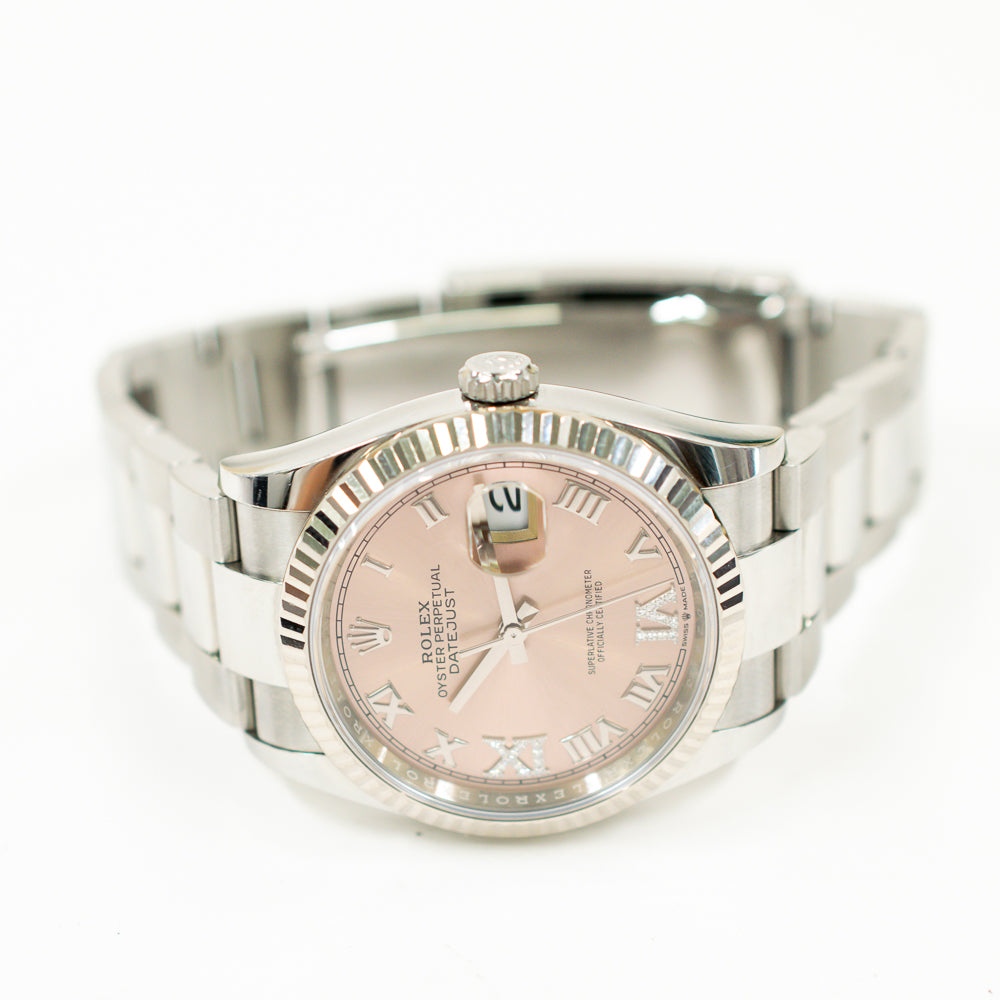 Rolex Datejust 36mm Pink "VI & IX" Diamond Dial 126234 (2021)