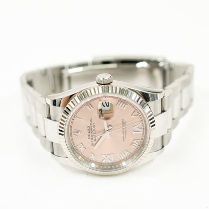 Rolex Datejust 36mm Pink "VI & IX" Diamond Dial 126234 (2021)