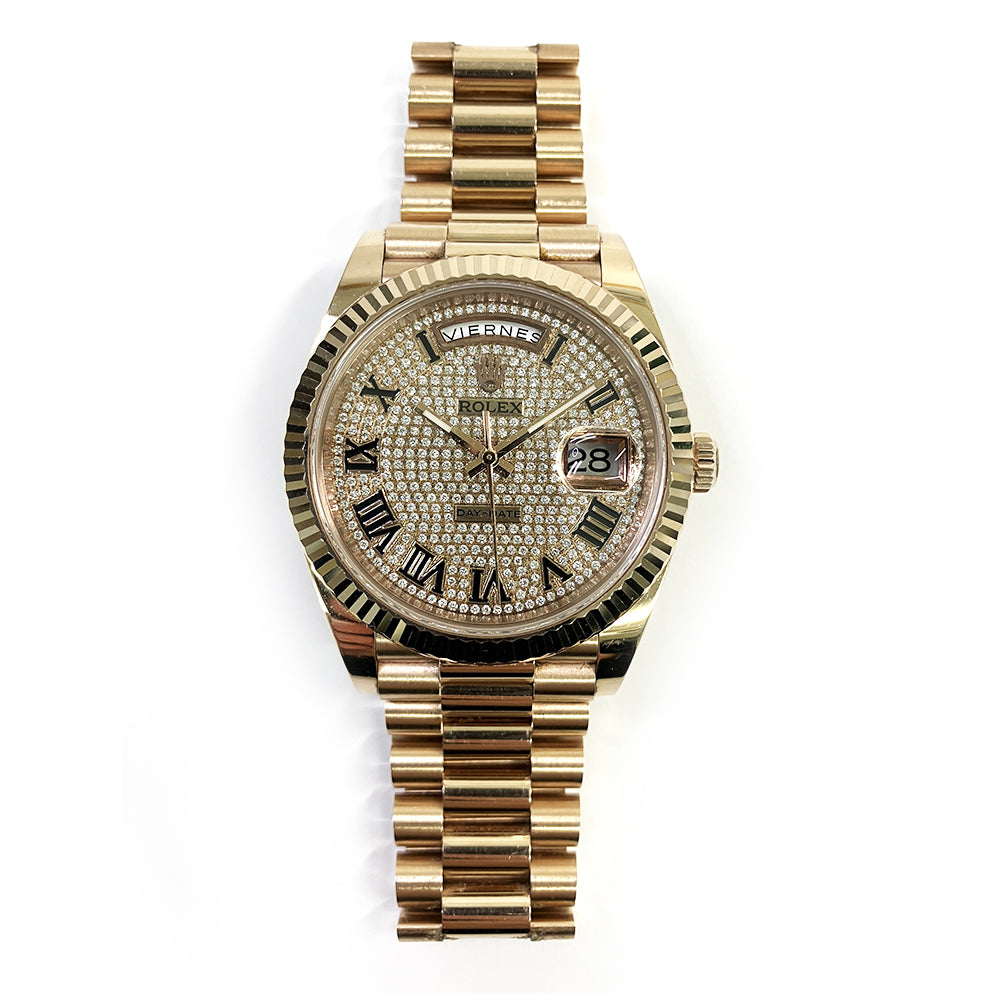 Rolex Day-Date 40mm Pave Diamond Dial 228235