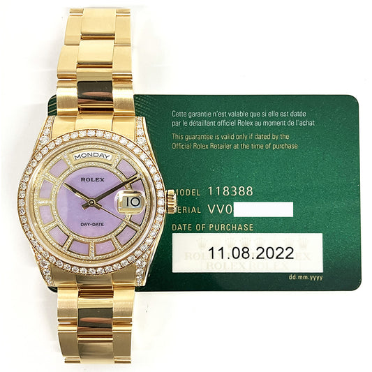 Rolex Day-Date 36mm Purple Carousel Diamond 118388