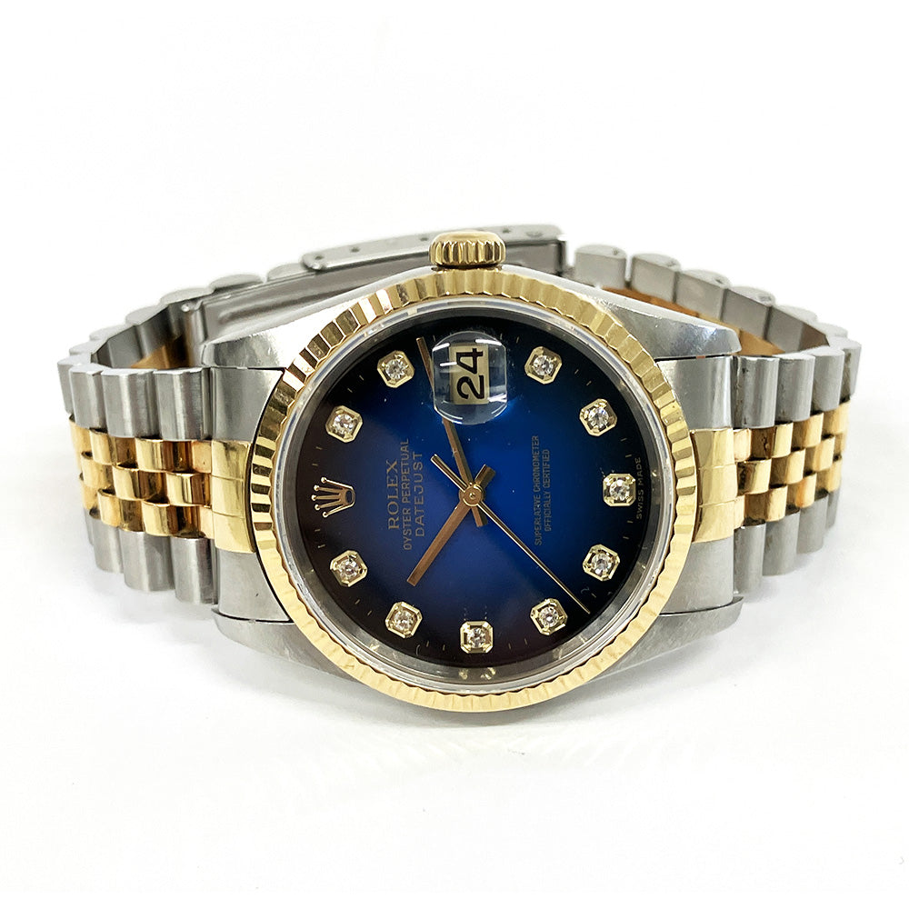 Rolex Oyster Perpetual Datejust Blue Diamond Dial 16233