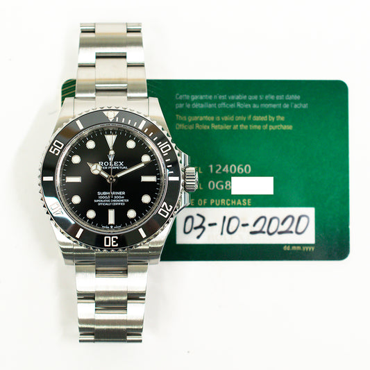 Rolex Submariner No Date 41mm Black Dial 124060 (2020)