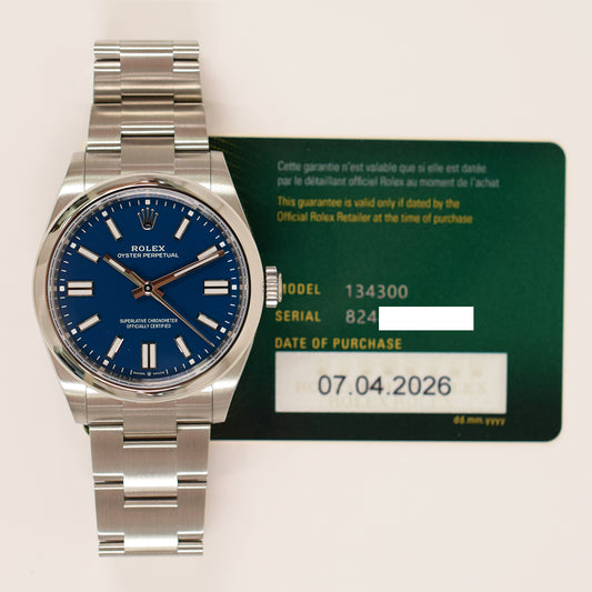 Rolex Oyster Perpetual 41mm Blue Dial 134300 (2026)