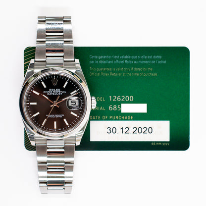 Rolex Datejust 36mm Black Dial 126200 (2020)
