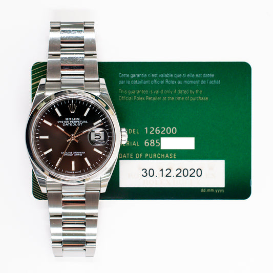 Rolex Datejust 36mm Black Dial 126200 (2020)