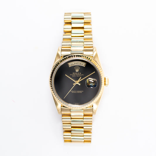 Rolex Day-Date 36mm Black Onyx Dial 18238