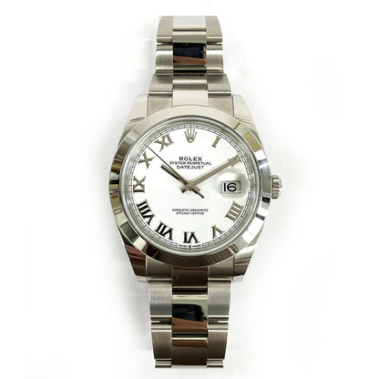 Rolex Datejust 41mm White Roman Dial 126300