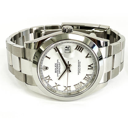 Rolex Datejust 41mm White Roman Dial 126300