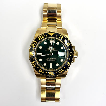 Rolex GMT-Master II Yellow Gold Green Dial 116718LN