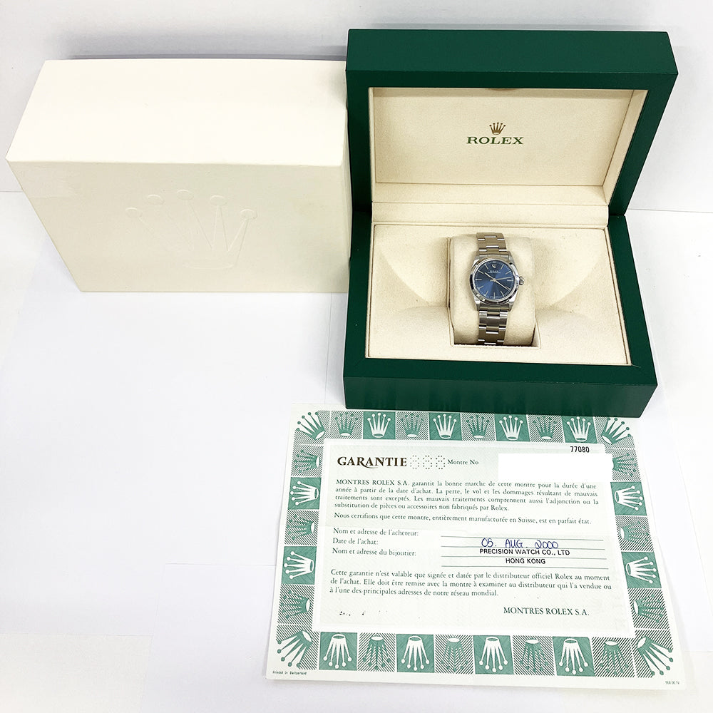 Rolex Oyster Perpetual Blue Dial 77080