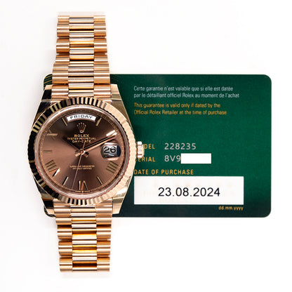 Rolex Day-Date 40mm Chocolate Roman Dial 228235 (2024)