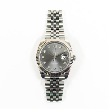 Rolex Datejust 41mm Slate Diamond Dial 126334 (2018)
