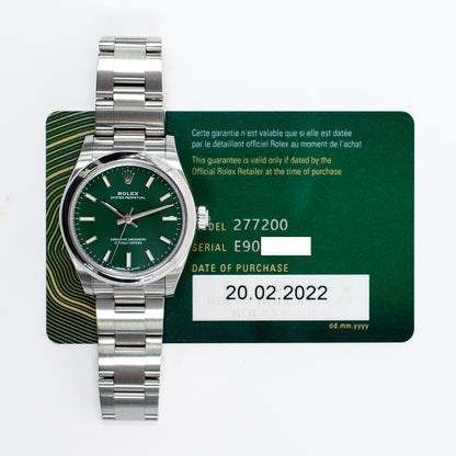 Rolex Oyster Perpetual 31mm Green Dial 277200 (2022)