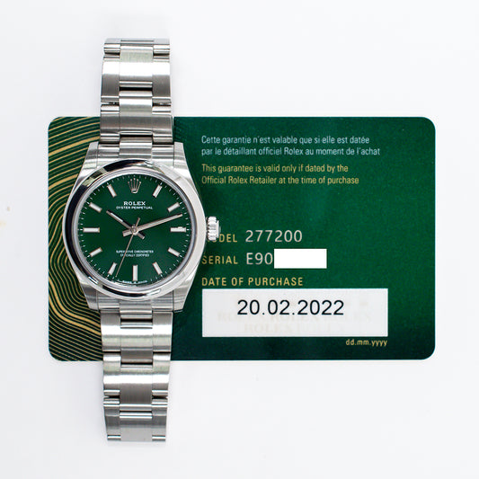 Rolex Oyster Perpetual 31mm Green Dial 277200 (2022)