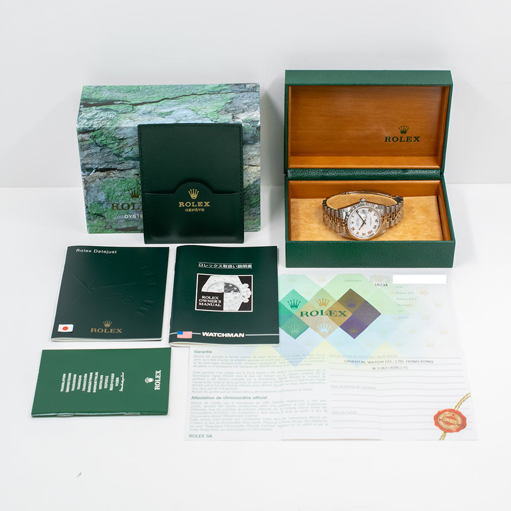 Rolex Datejust 36mm White Roman Dial 16234