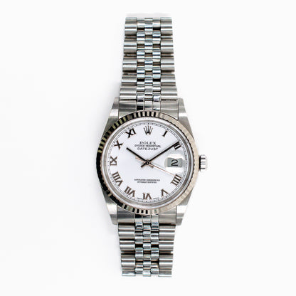 Rolex Datejust 36mm White Roman Dial 16234