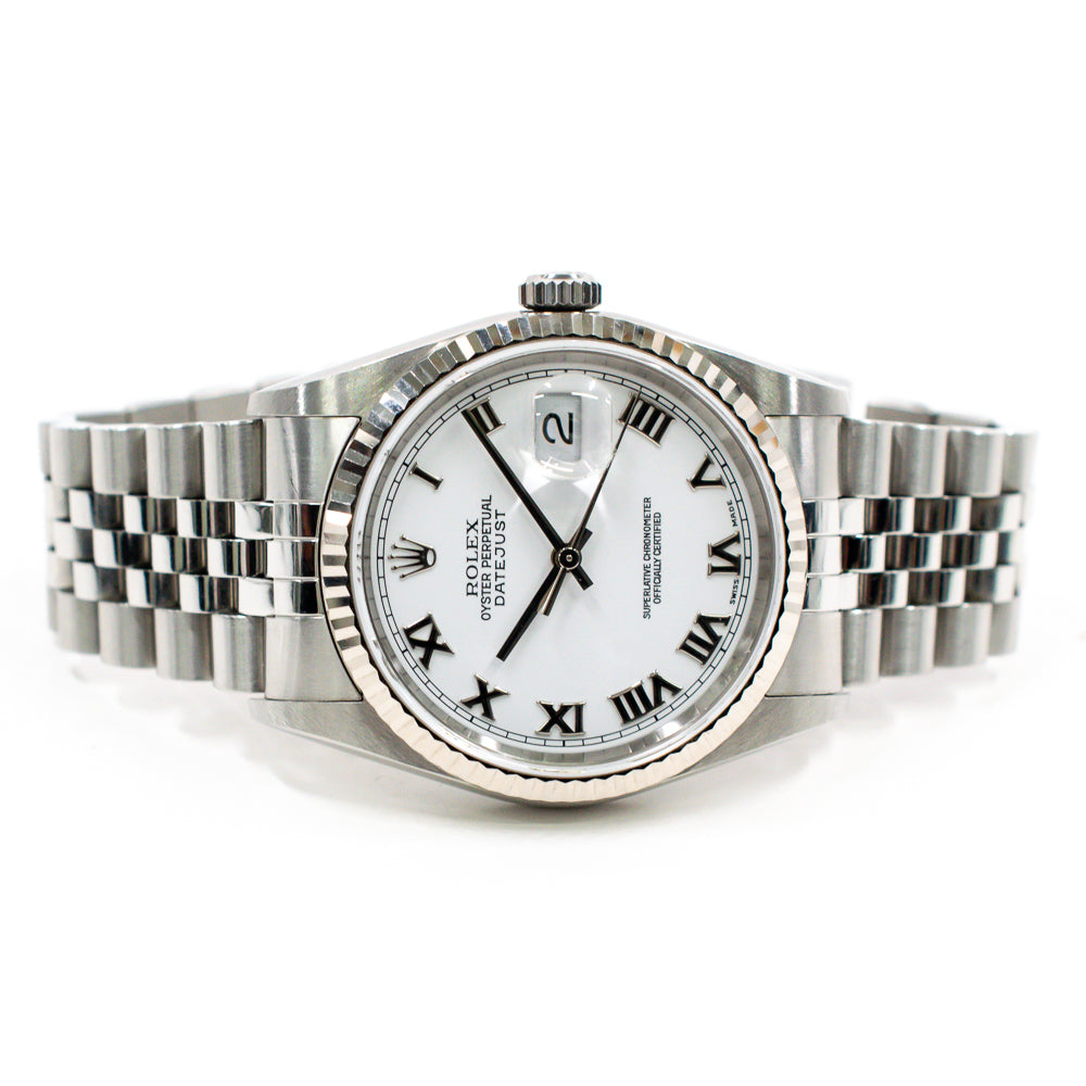 Rolex Datejust 36mm White Roman Dial 16234