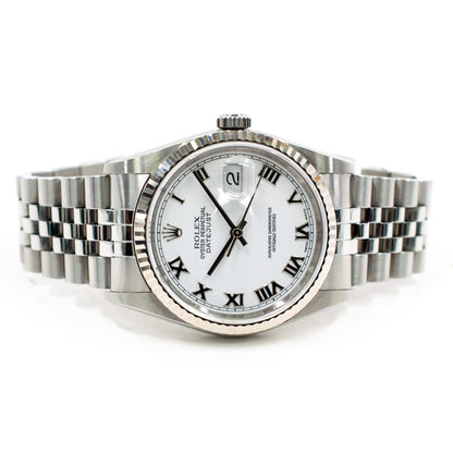 Rolex Datejust 36mm White Roman Dial 16234