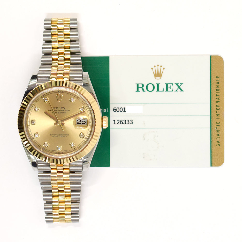 Rolex Datejust 41mm Champagne Diamond Dial 126333G (2017)
