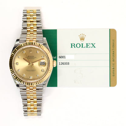 Rolex Datejust 41mm Champagne Diamond Dial 126333G (2017)