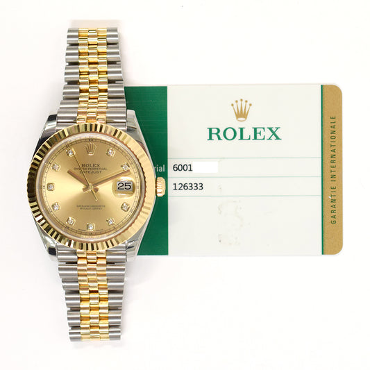Rolex Datejust 41mm Champagne Diamond Dial 126333G (2017)